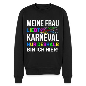 Fasching Karneval Rosenmontag lustiges Kostüm 2020 - Männer Premium Bio Pullover - Schwarz - Vorne - Nico (187cm)