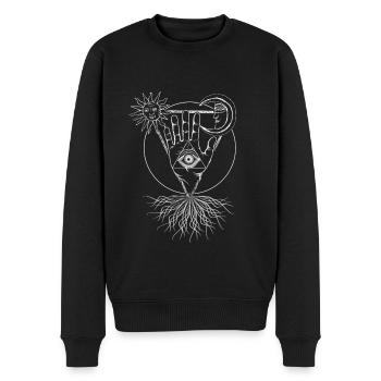 All seeing eye occult tarot oracle chakra cosmos - Men's Premium Organic Jumper - black - Front - Nico (187cm)