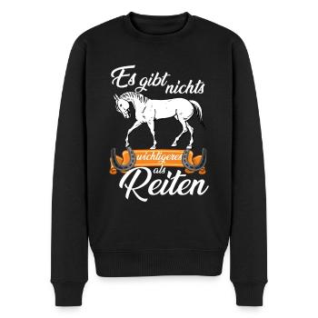 Pferd Reiten Reiterin Reiter Reitsport Reitverein - Männer Premium Bio Pullover - Schwarz - Vorne - Nico (187cm)