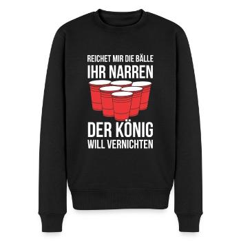 Bierpong - Männer Premium Bio Pullover - Schwarz - Vorne - Nico (187cm)