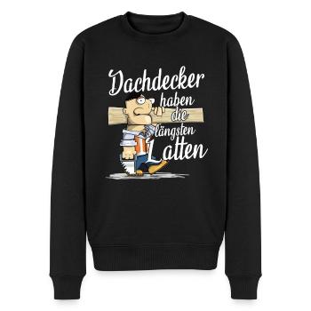 Dachdecker - Männer Premium Bio Pullover - Schwarz - Vorne - Nico (187cm)