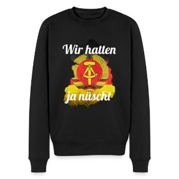 DDR OSSI - Männer Premium Bio Pullover - Schwarz - Vorne - Nico (187cm)