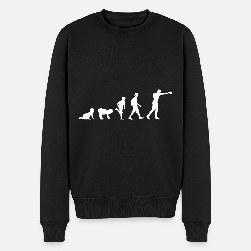 Evolution Boxen - Männer Premium Bio Pullover - Schwarz