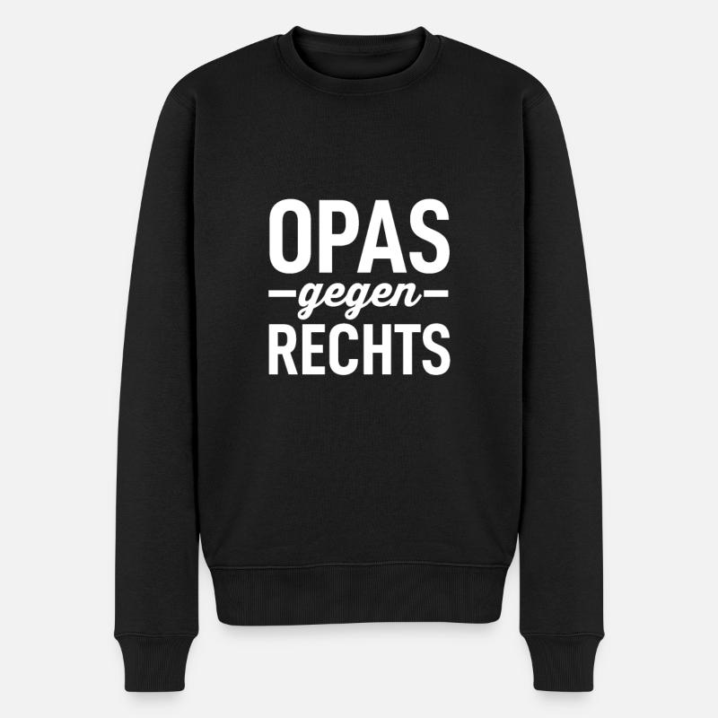 Opas Gegen Rechts - Männer Premium Bio Pullover - Schwarz