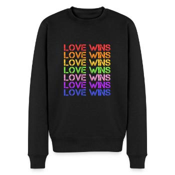 Love wins - Men's Premium Organic Jumper - black - Front - Nico (187cm)