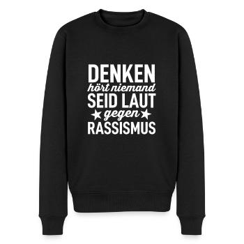 Antirassismus - Männer Premium Bio Pullover - Schwarz - Vorne - Nico (187cm)
