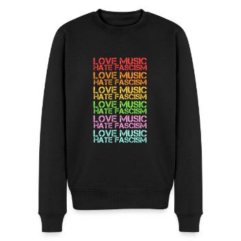 Gegen Rassismus Gegen Nazis Antirassismus Geschenk - Männer Premium Bio Pullover - Schwarz - Vorne - Nico (187cm)