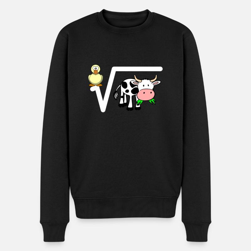 Mathe Lehrer Ente Wurzel Kuh Wortspiel Geschenk - Männer Premium Bio Pullover - Schwarz