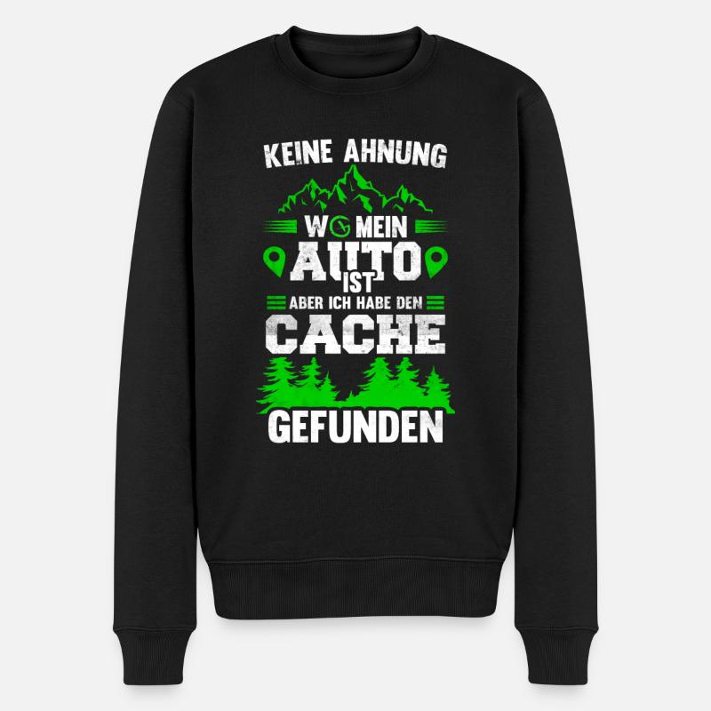 Geocacher Radar Lustiger Geocaching Spruch - Männer Premium Bio Pullover - Schwarz
