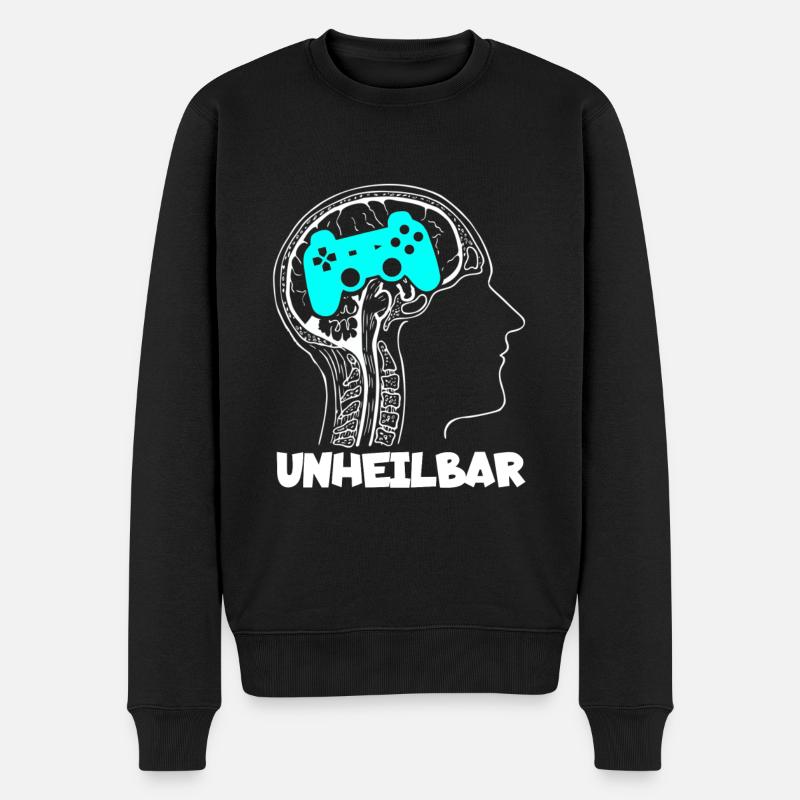 Zocken Ist Unheilbar - Männer Premium Bio Pullover - Schwarz