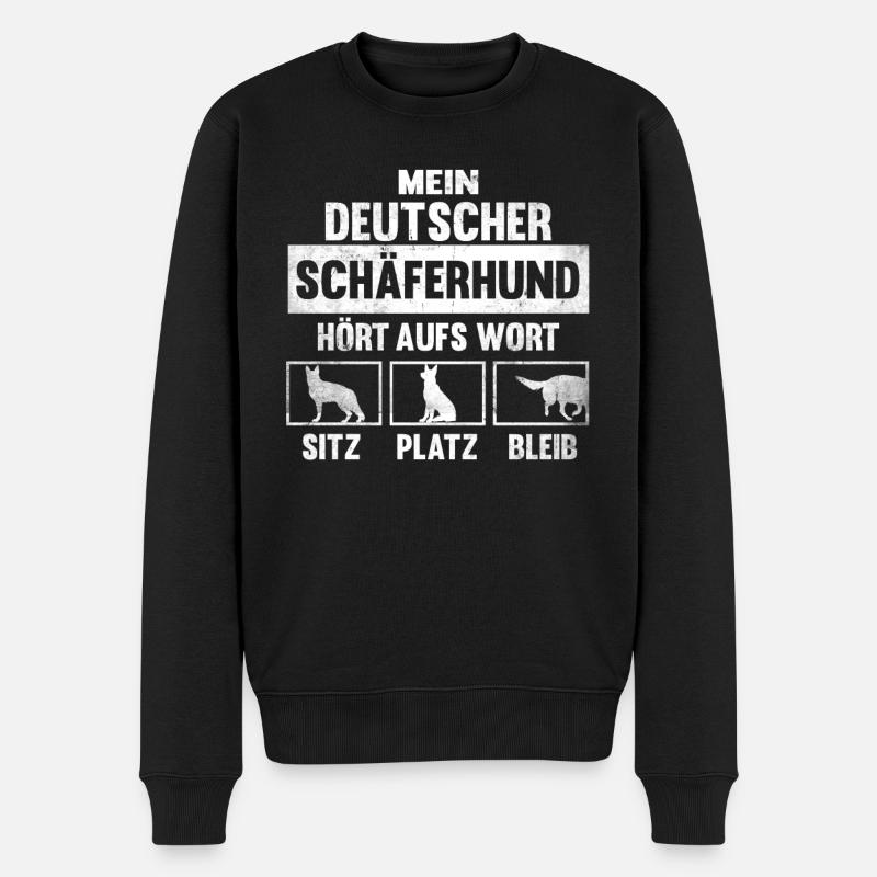 Deutscher Schäferhund Hundespruch Hund Witzig - Männer Premium Bio Pullover - Schwarz