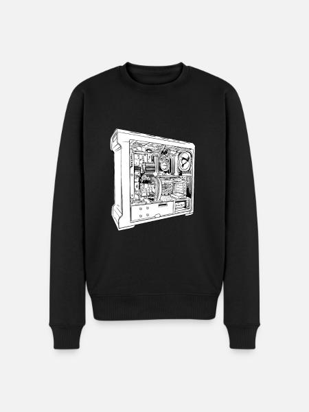 Gamer PC Gift Open Gamer PC Interior - Mannen Premium Bio sweater - zwart