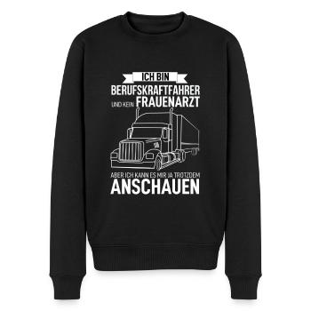 Lkw-Fahrer - Männer Premium Bio Pullover - Schwarz - Vorne - Nico (187cm)