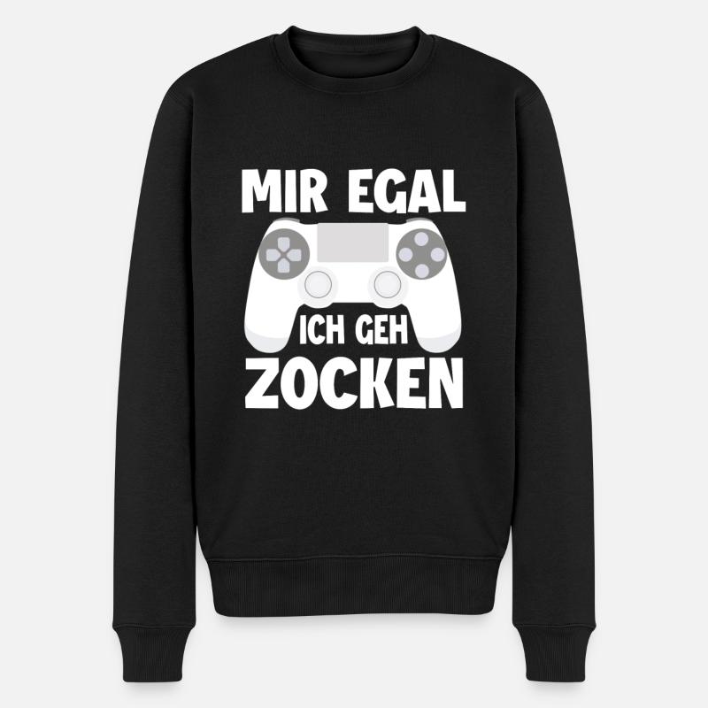 Zocken - Männer Premium Bio Pullover - Schwarz