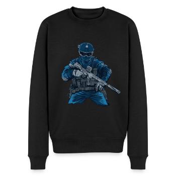 Special Forces Tactical Weapons Armed Forces - Men's Premium Organic Jumper - black - Front - Nico (187cm)