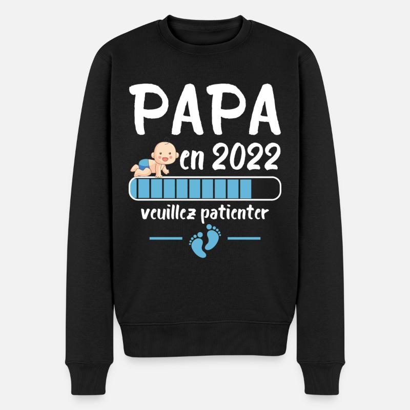 Futur papa 2022 idée cadeau nouvelle naissance - Pull Premium bio Homme - noir