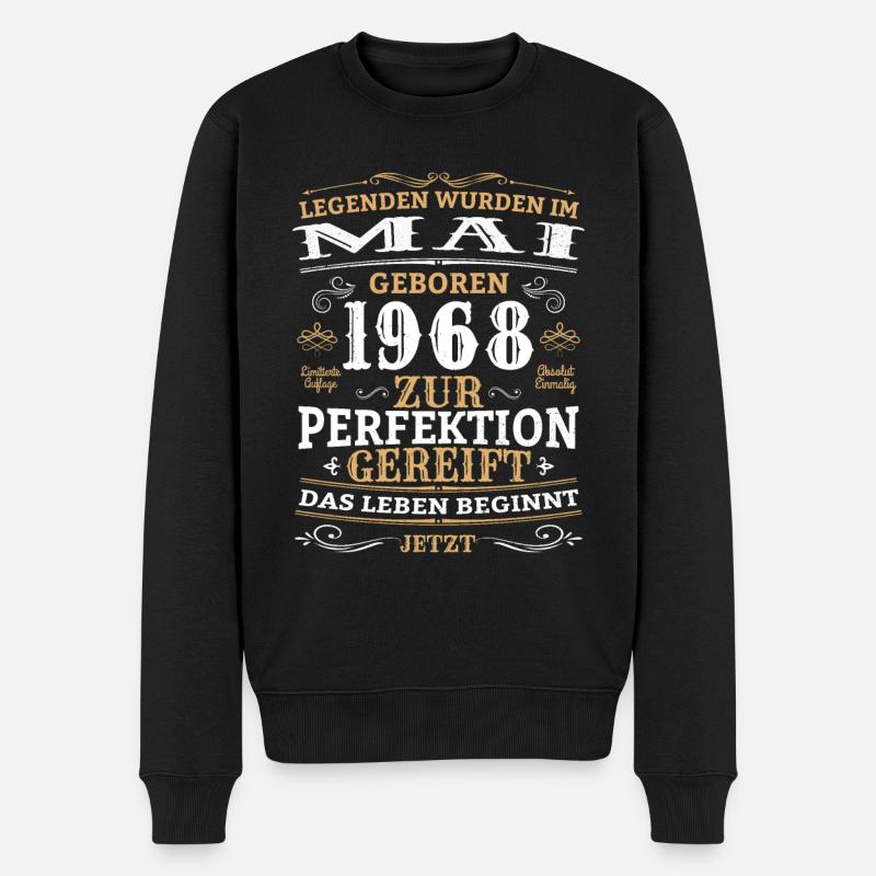 Retro Vintage Legendär Geburtstag Mai 1968 - Männer Premium Bio Pullover - Schwarz