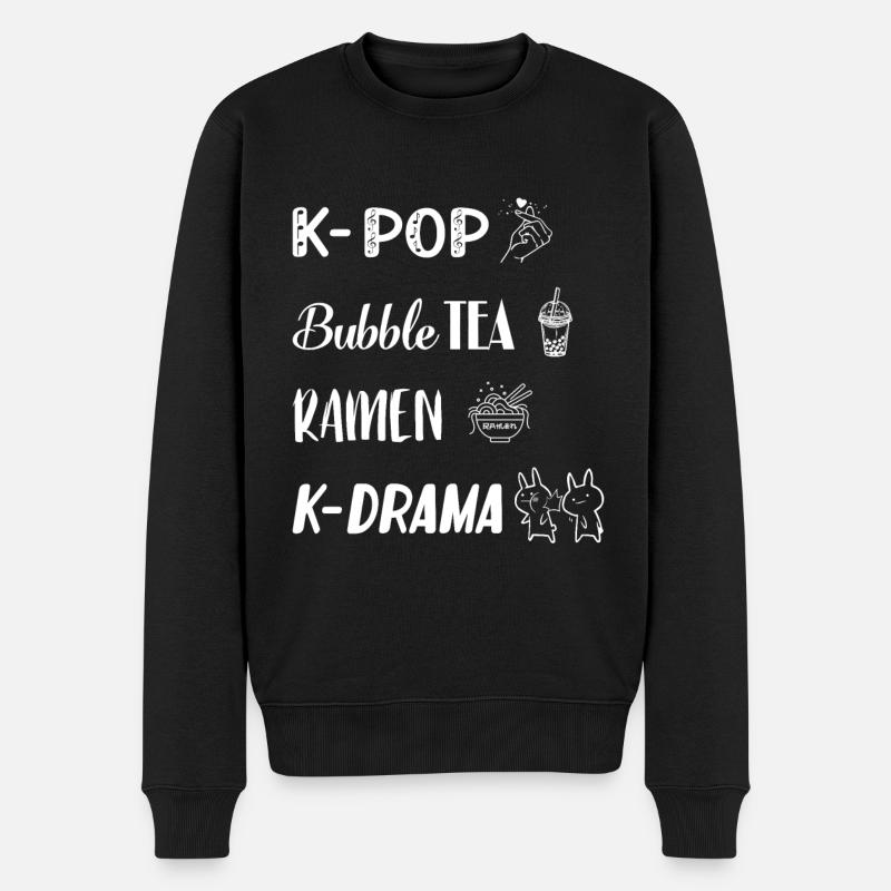 K-POP K-Drama Fan Südkorea Koreanische Pop Musik - Männer Premium Bio Pullover - Schwarz