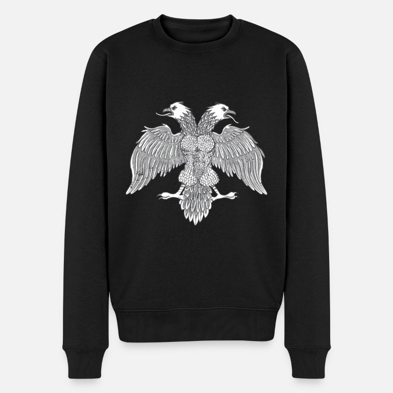 Starker Albanischer Adler - Männer Premium Bio Pullover - Schwarz