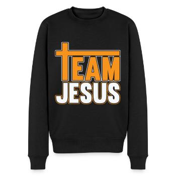 Équipe Jésus avec croix T pour les fans de la Bible - Pull Premium bio Homme - noir - Devant - Nico (187cm)