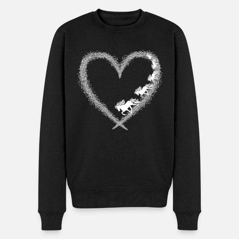 Coeur avec Tölt - Pull Premium bio Homme - noir