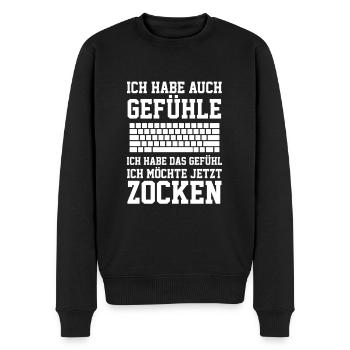 Zocken - Männer Premium Bio Pullover - Schwarz - Vorne - Nico (187cm)