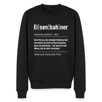 Eisenbahn - Männer Premium Bio Pullover - Schwarz - Vorne - Nico (187cm)