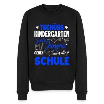Schulanfang - Männer Premium Bio Pullover - Schwarz - Vorne - Nico (187cm)