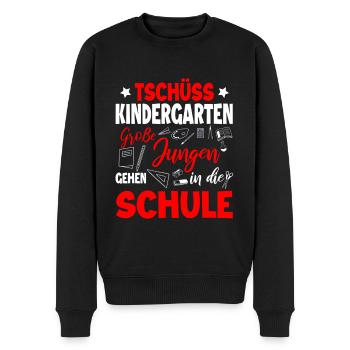Schulanfang - Männer Premium Bio Pullover - Schwarz - Vorne - Nico (187cm)
