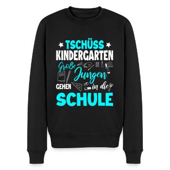 Schulanfang - Männer Premium Bio Pullover - Schwarz - Vorne - Nico (187cm)