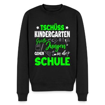 Schulanfang - Männer Premium Bio Pullover - Schwarz - Vorne - Nico (187cm)