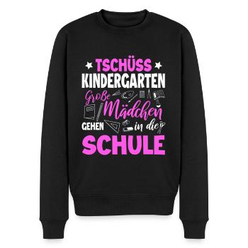 Schulanfang - Männer Premium Bio Pullover - Schwarz - Vorne - Nico (187cm)