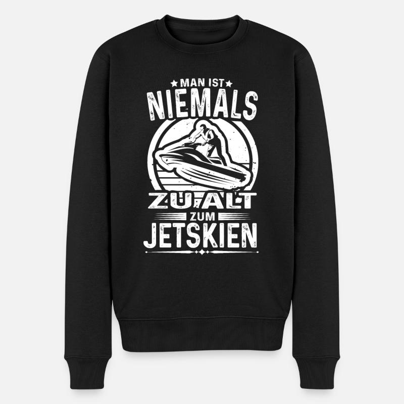 Jetski Wassersport Jetboot Jet Ski Retro Vintage - Männer Premium Bio Pullover - Schwarz