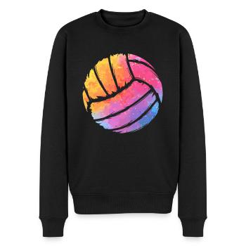 Volleyball Bunter Ball Spieler Volleyballerin - Männer Premium Bio Pullover - Schwarz - Vorne - Nico (187cm)