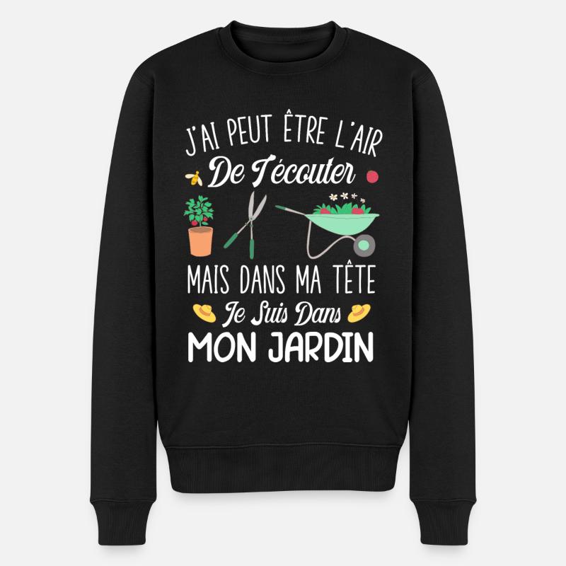 Idée Cadeau Jardinage Original Jardin Humour - Pull Premium bio Homme - noir