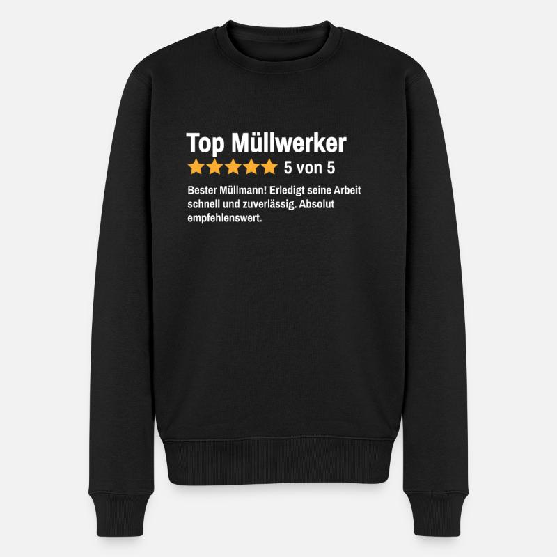 Bester Müllwerker Abfalltechniker Müllmann - Männer Premium Bio Pullover - Schwarz