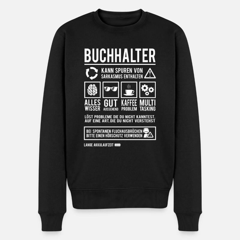 Buchhaltung Beruf Finanzbuchhalter Buchhalter - Männer Premium Bio Pullover - Schwarz