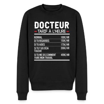 Docteur Idée Cadeau Humour Médecine - Pull Premium bio Homme - noir - Devant - Nico (187cm)