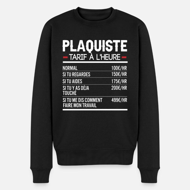 Plaquiste Idée Cadeau Humour - Pull Premium bio Homme - noir
