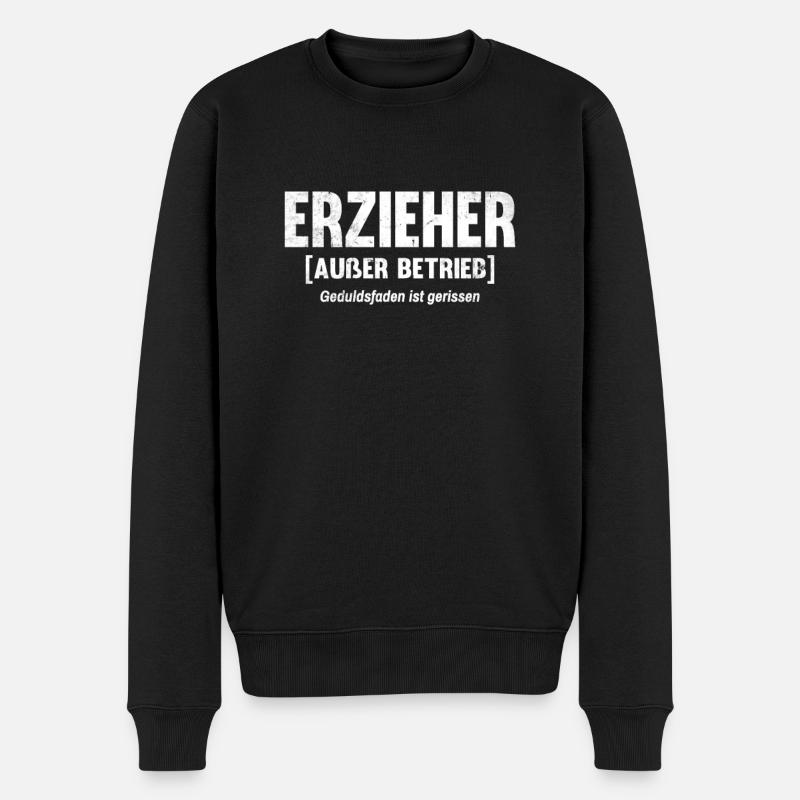 Erzieher Außer Betrieb Pädagoge Kindergärtner - Männer Premium Bio Pullover - Schwarz