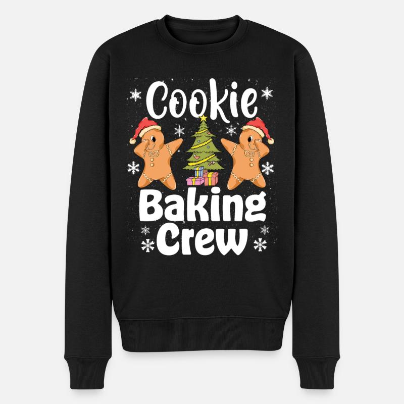Christmas Cookie Baking Crew - Männer Premium Bio Pullover - Schwarz