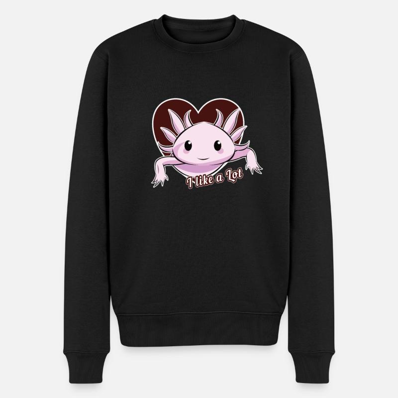 I like a lot. Axolotl, Geschenkidee - Männer Premium Bio Pullover - Schwarz