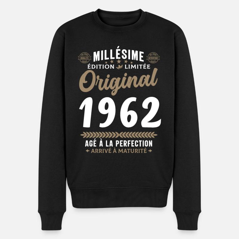60 ans Millésime 1962 Original Cadeau - Pull Premium bio Homme - noir