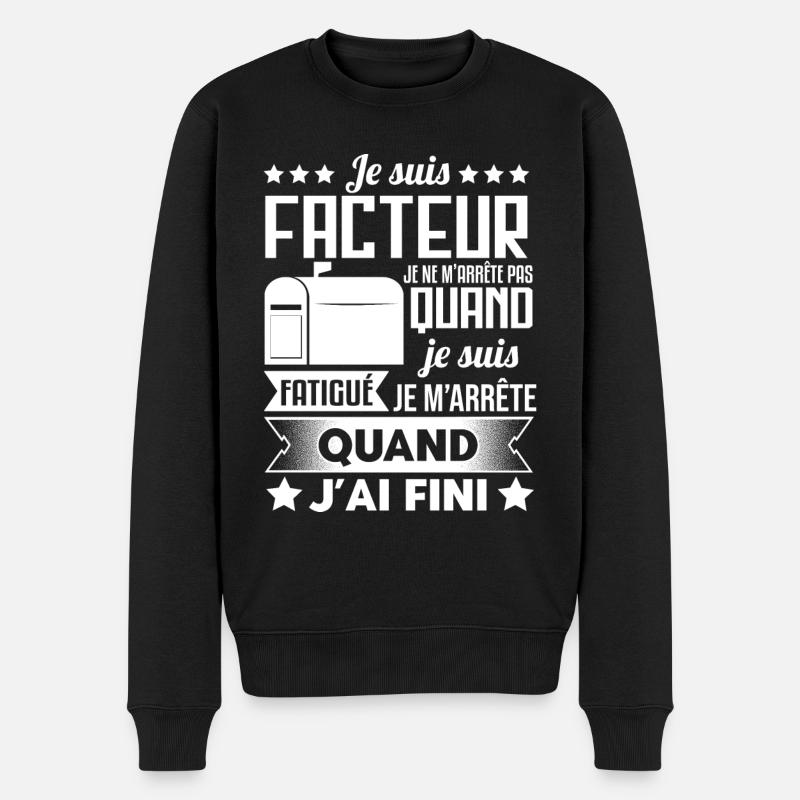 Facteur Idée Cadeau Postier Humour - Pull Premium bio Homme - noir