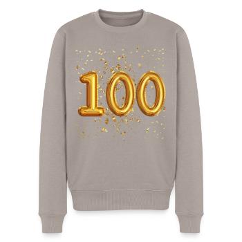 100 years of balloon design - Men's Premium Organic Jumper - taupe - Front - Nico (187cm)
