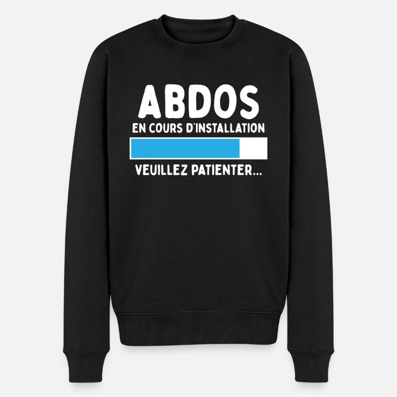 Abdos En Cours Humour Sport Cadeau Musculation - Pull Premium bio Homme - noir