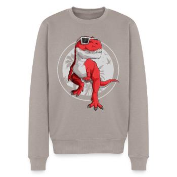 T-Rex Gift Dinosaur Boy Tyrannosaurus Funny - Men's Premium Organic Jumper - taupe - Front - Nico (187cm)