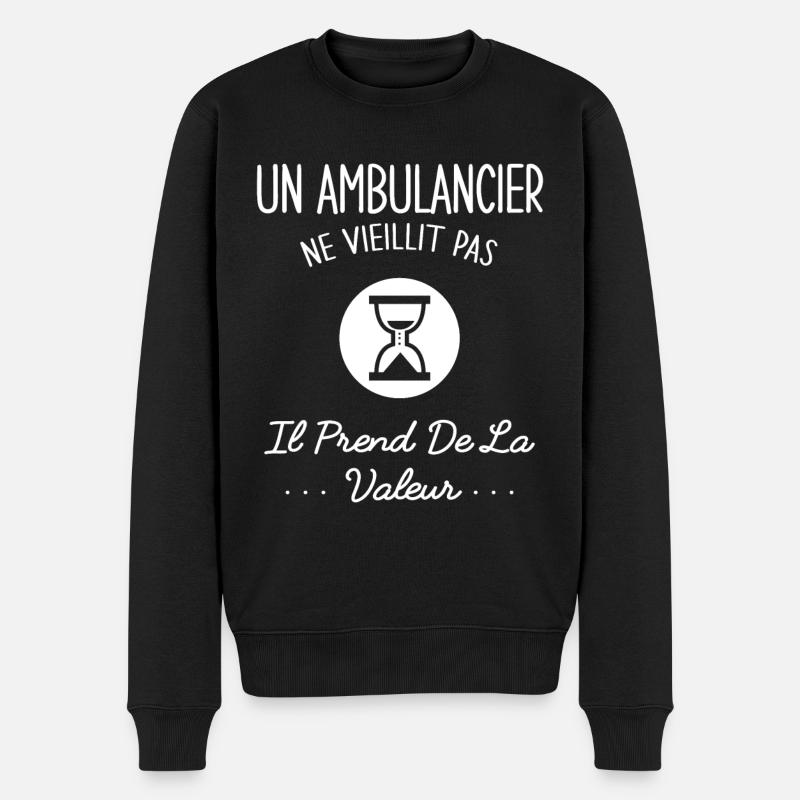 Un Ambulancier Ne Vieillit Pas Humour Idée Cadeau - Pull Premium bio Homme - noir