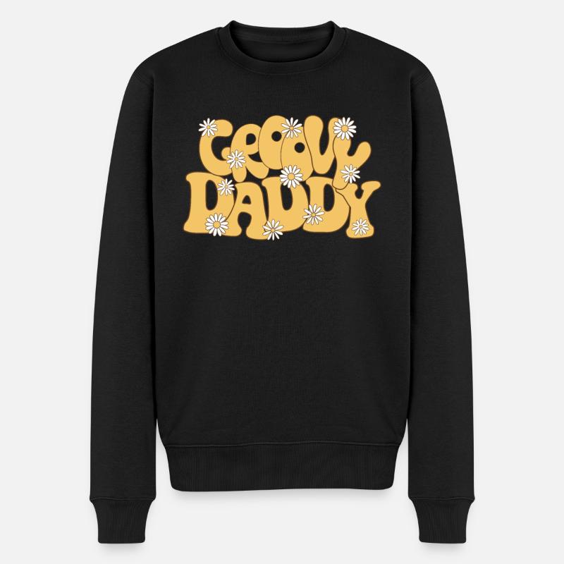 Groovy Daddy Shirt Retro - Männer Premium Bio Pullover - Schwarz