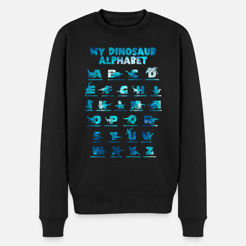 Dinosaurier Alphabet Learn Primer Geschenk - Männer Premium Bio Pullover - Schwarz